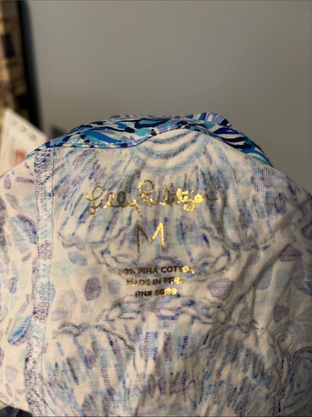 Lilly Pulitzer Blue and White V-Neck Sleeveless Mini Cotton Dress - Picture 7 of 7